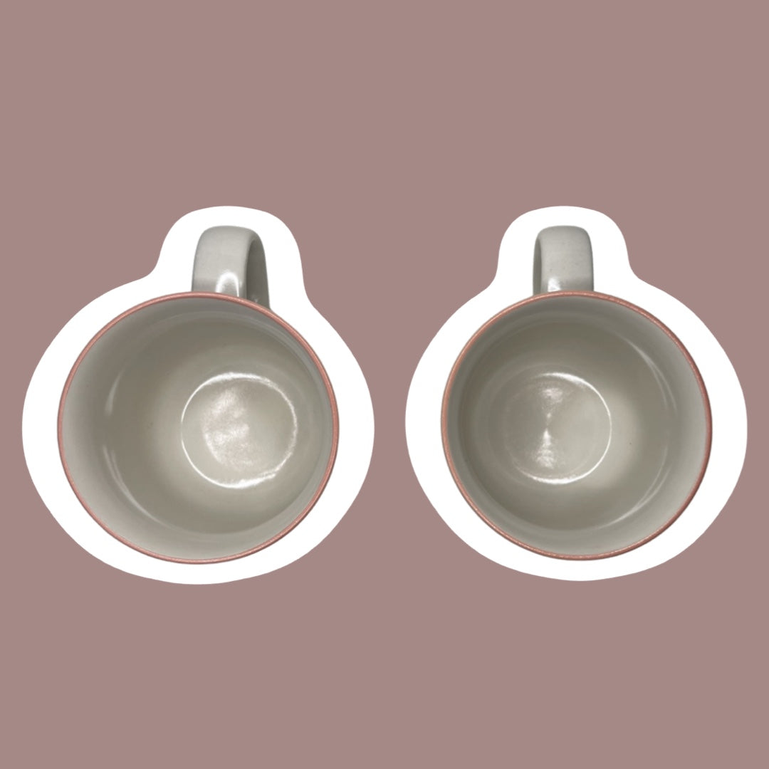 Juego de dos tazas de café japonesas de cerámica Chantilly 'Fleur de Bois' con flores de melocotón