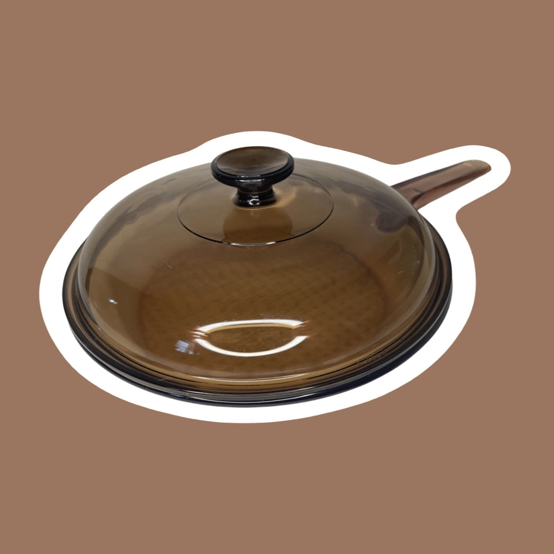 Sartén de vidrio ámbar Corning 'Vision' de 10" con tapa de Pyrex