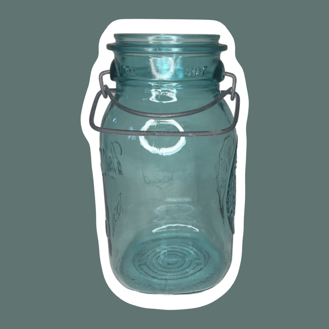 Tarro de cristal azul conmemorativo de la celebración del bicentenario de Ball 1976, 32 oz, sin tapa