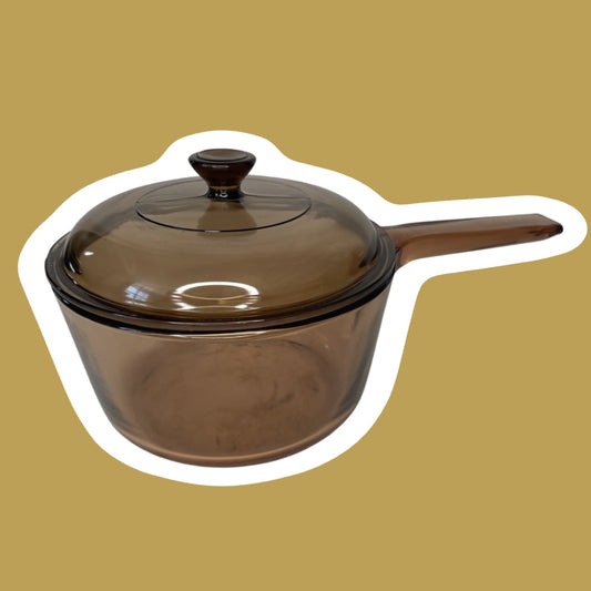 Olla para estufa de vidrio ámbar con tapa 'Vision' de Corning Ware, 1,5 litros