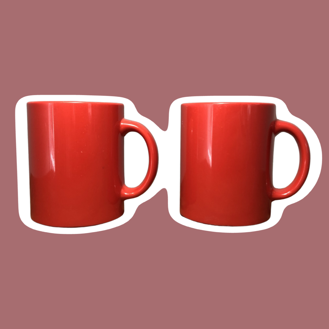 Juego de dos tazas de café rojas de Chicago de Ingrid Ltd