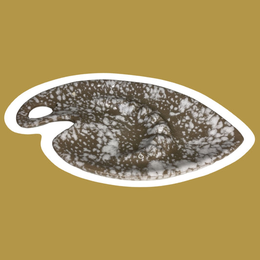 MCM Handmade Speckled Ceramic Ashtray, Brown/Taupe and White
