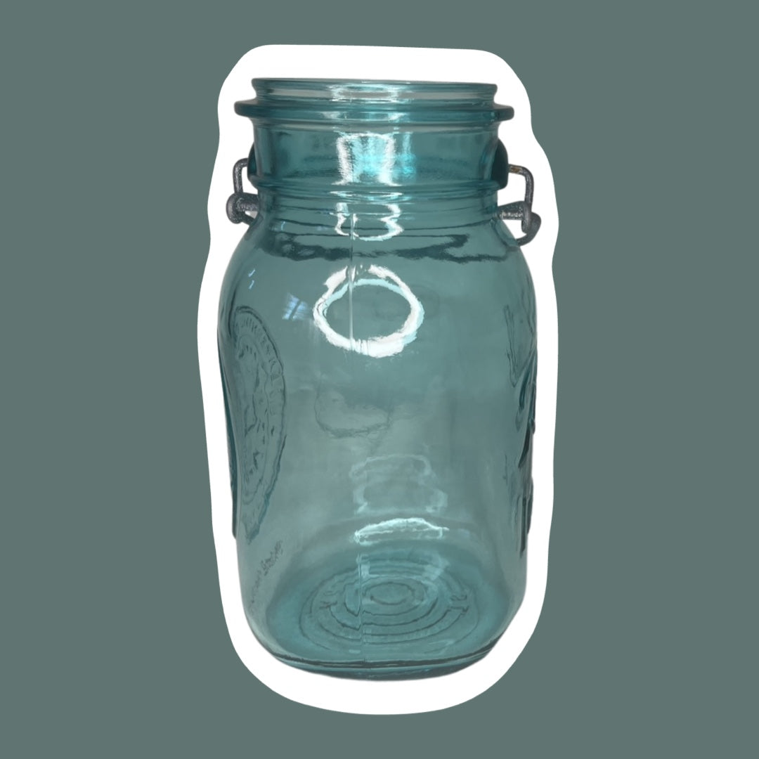 Tarro de cristal azul conmemorativo de la celebración del bicentenario de Ball 1976, 32 oz, sin tapa