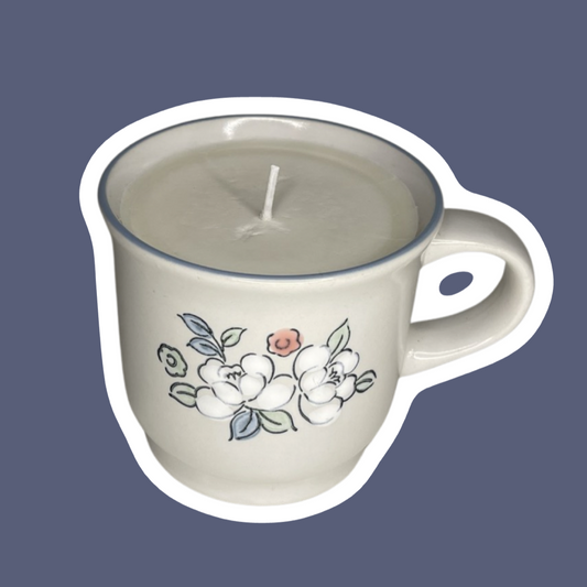 Taza de café Chantilly 'Fleur de Lune' Vela de cera de soja