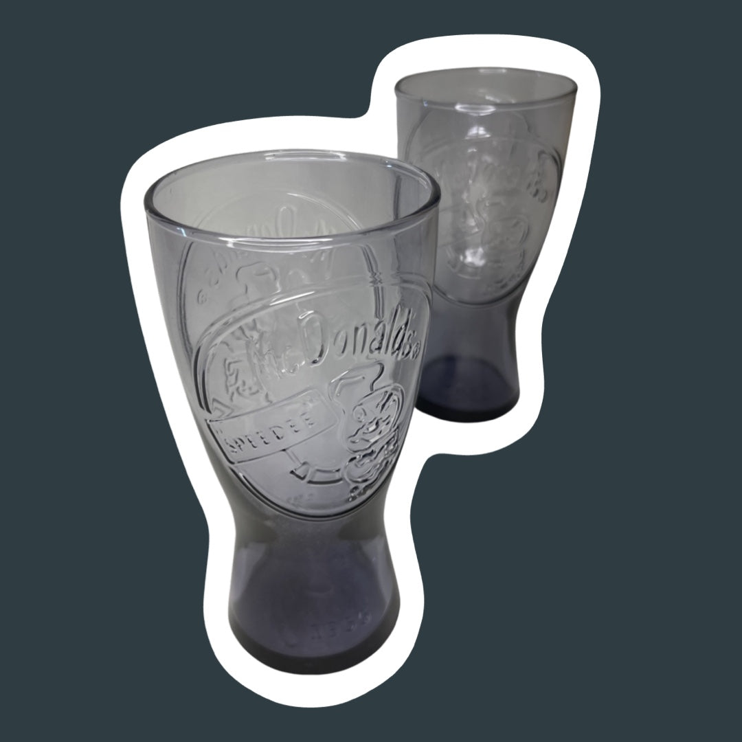 1955 McDonald's Purple Promotional Glasses, Set of Two