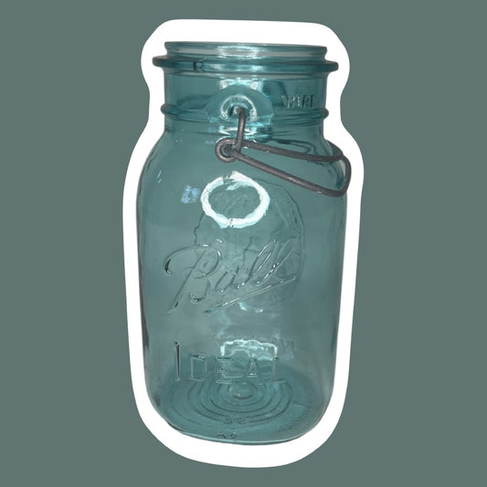 Tarro de cristal azul conmemorativo de la celebración del bicentenario de Ball 1976, 32 oz, sin tapa
