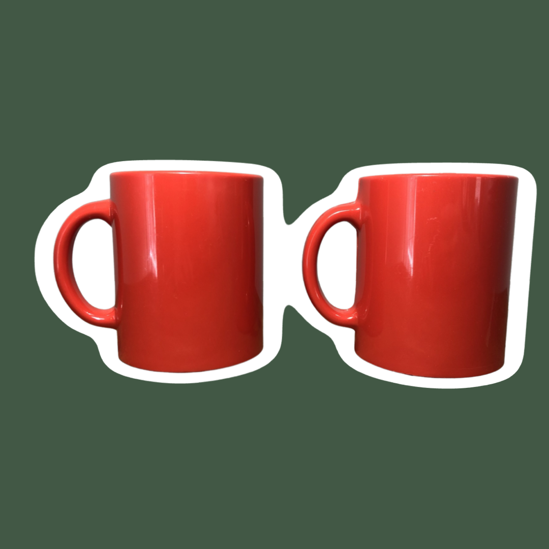 Set of Two Red Ingrid Ltd Chicago Coffee Cups/Mugs