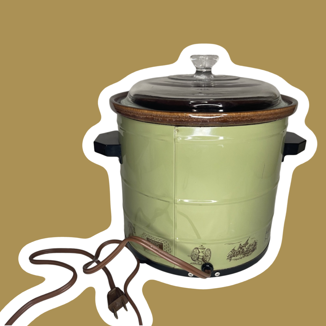 Avocado Green Crockpot, ‘The All American Crockery Cook Pot’ Slow Cooker