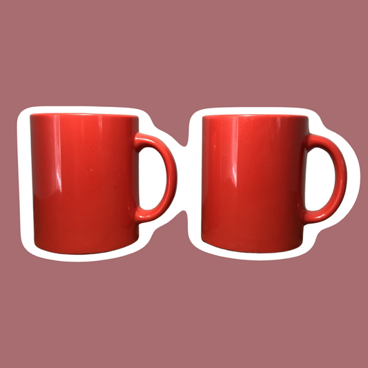 Set of Two Red Ingrid Ltd Chicago Coffee Cups/Mugs