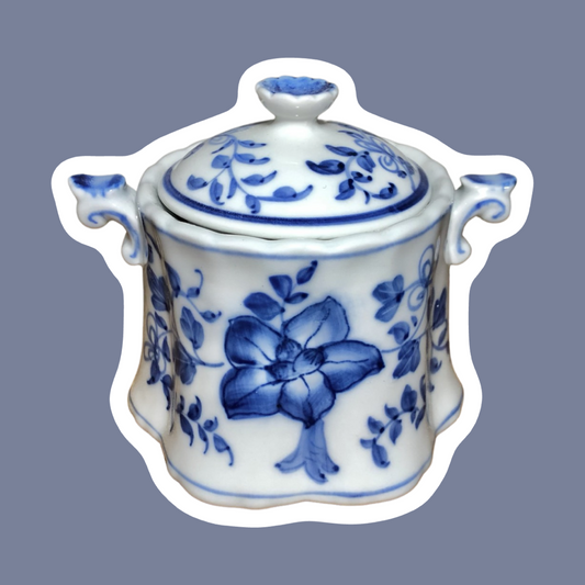 ‘Andrea’ by Sadek Blue Floral Bone China Sugar Dish